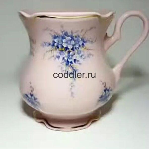 Чайная чашка чехия розовый фарфор Незабудка