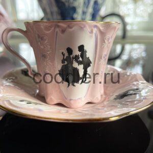 Чашка кофейная "Свидание" розовый фарфор